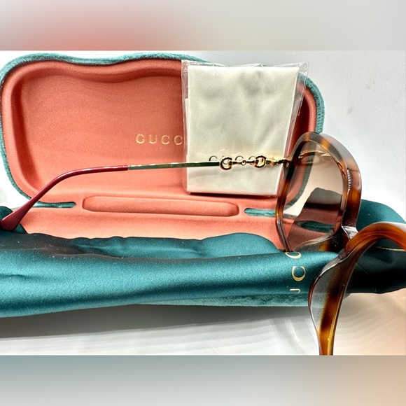 NEW WOMEN GUCCI OVERSIZED SQUARE SUNGLASSES GG0884SA 002 BROWN GUCCI SUNGLASSES - Picture 4 of 13